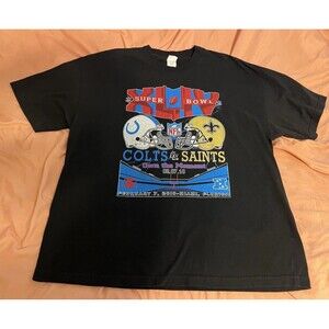 Super Bowl XLIV 2010 Colts V Saints Mens T-shirt Size 2XL